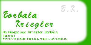 borbala kriegler business card